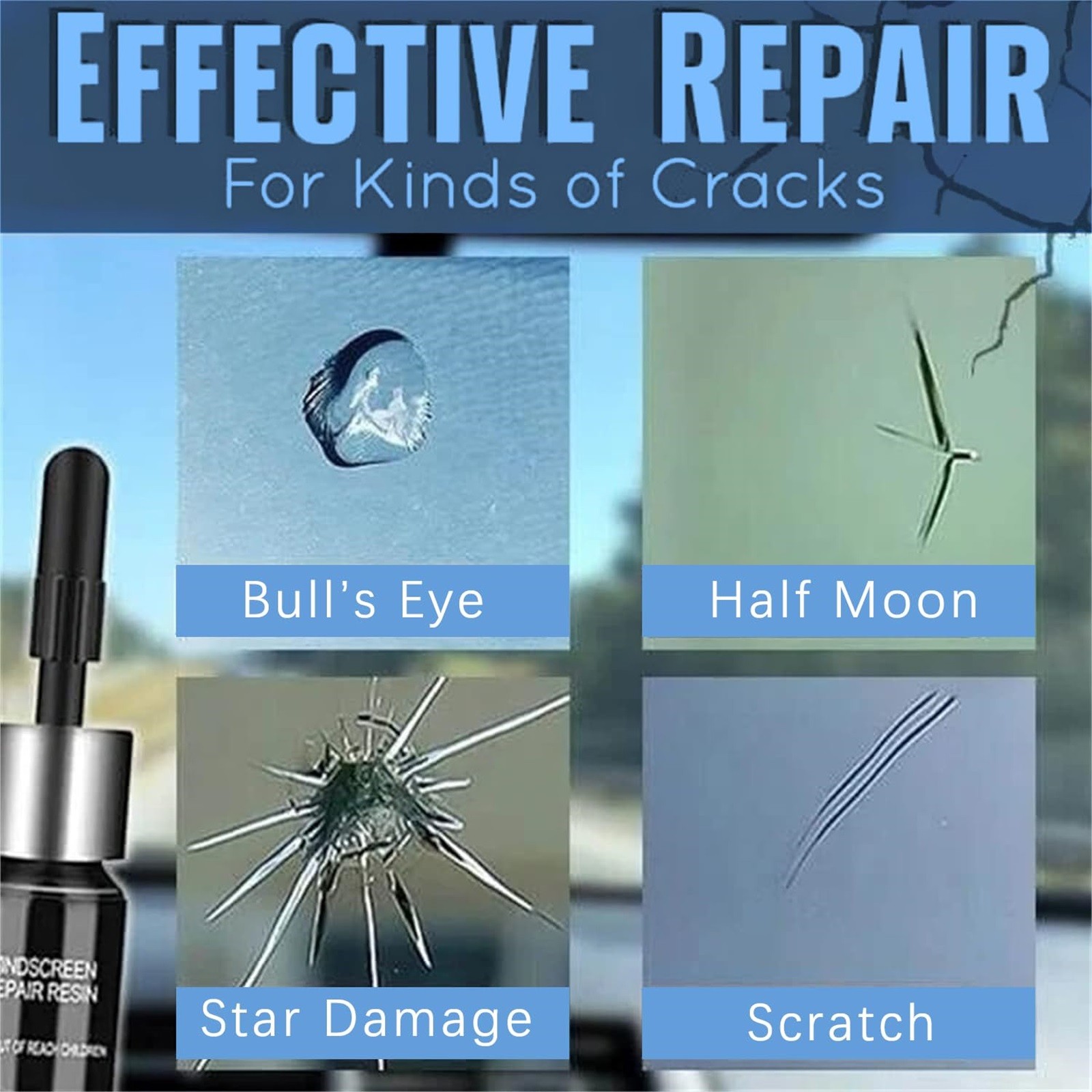 Cracks'Gone Glass Kit: Car Window Chip Kit Windshi... – Grandado