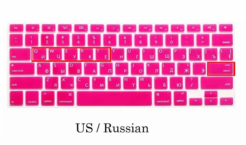 Coque de clavier en silicone souple EU/US pour Macbook Pro 13 Pro 15 CDROM A1278 A1286, EU/US/russe: US-Rose