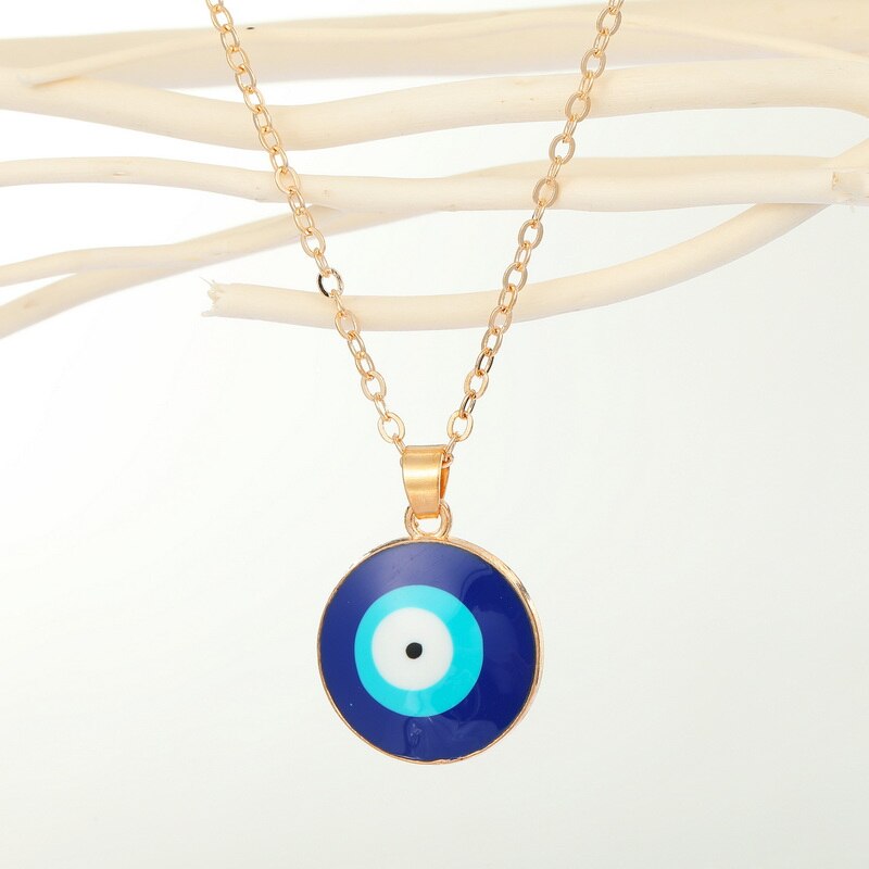 Simple Turkish Evil Eye Pendant Necklace For Women Colorful Enamel Lucky Eyes Choker Necklace Jewelry Trendy Clavicle Chain: Style 17