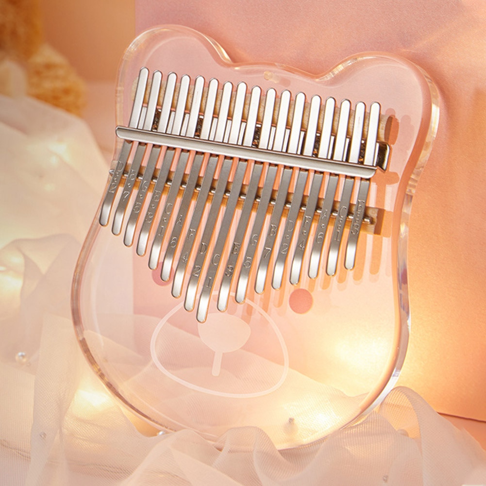 Mini Kalimba With Carry Bag Thumb Piano Beginner Transparent Acrylic Clear Sound 17 21 Keys Keyboard Instrument Portable