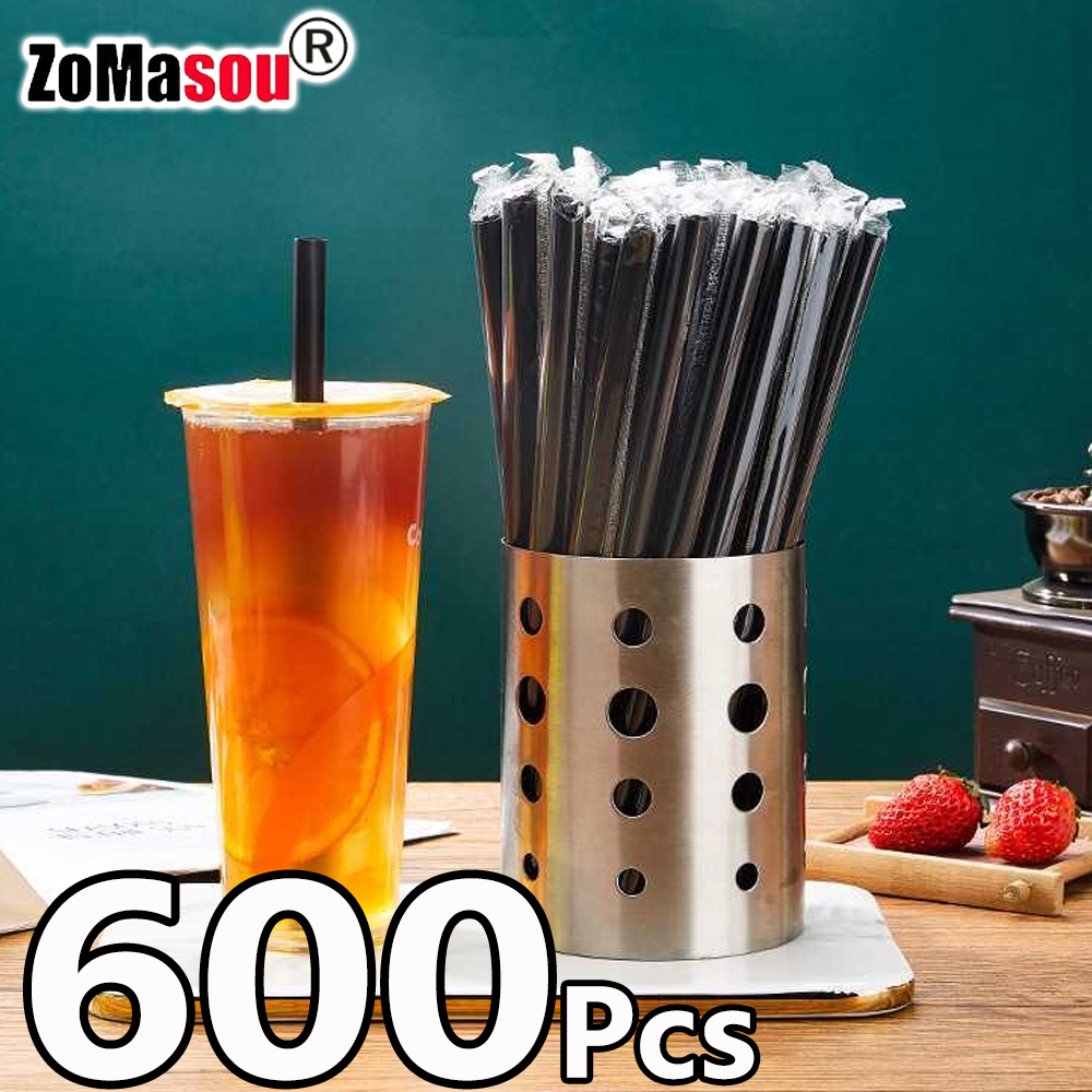 50-400 Uds. Pajitas negras grandes para batidos, pajitas grandes para beber, pajitas para té de burbujas, pajitas para té de la leche, , boda, Bar, accesorios para el hogar