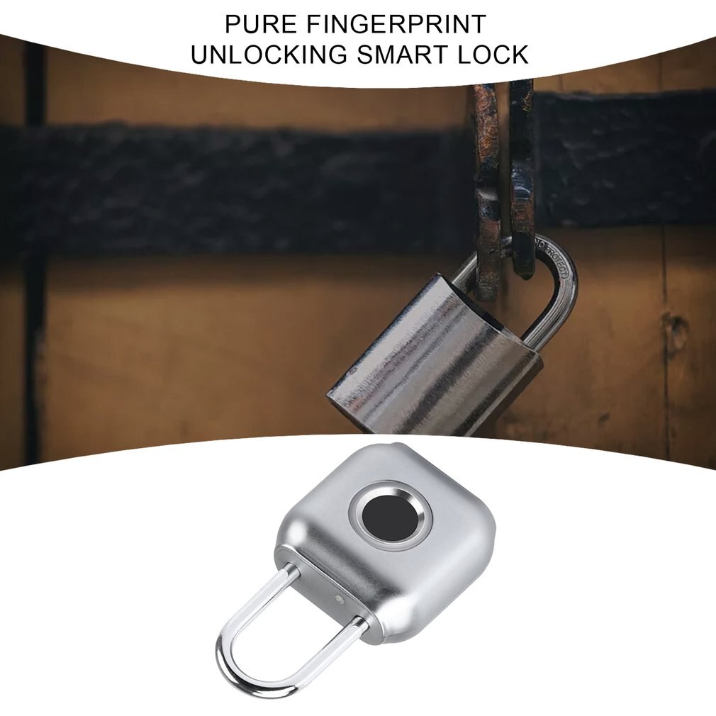 P6 Pure Vingerafdruk Unlock Smart Vingerafdruk Deurslot Veilig Hangslot Usb Opladen Waterdicht Keyless Anti-Diefstal Slot
