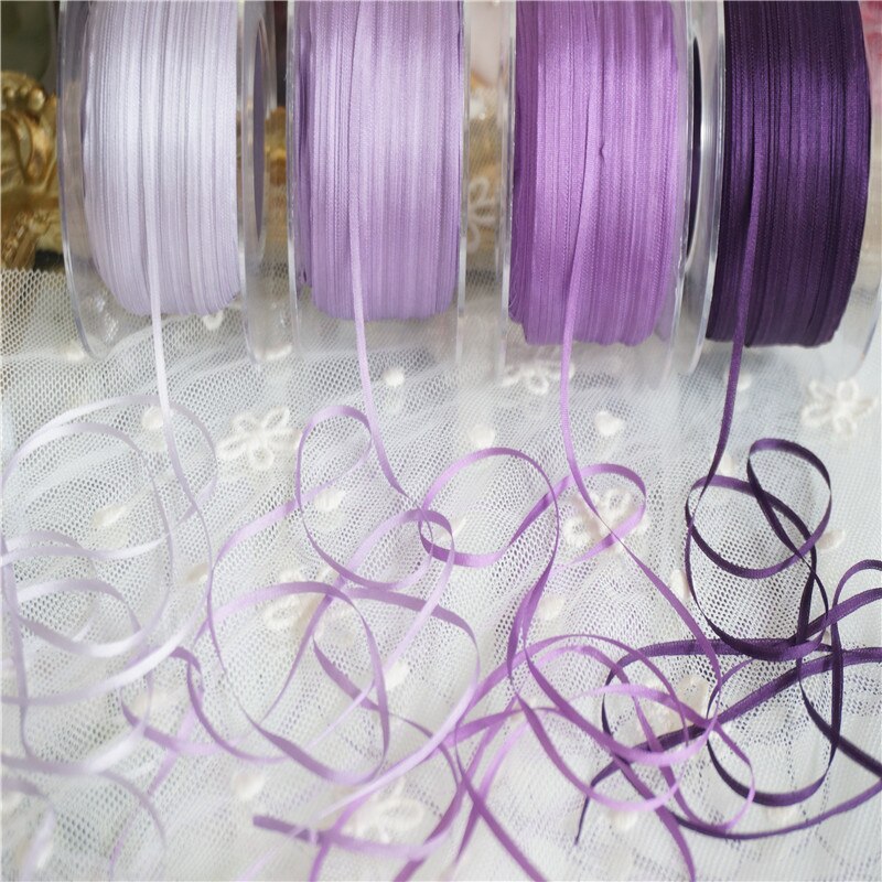 Ruban broderie en soie pure ins style | 2mm, couleur unie, 100% taffetas fin, ruban en soie de , artisanat de ruban Anya