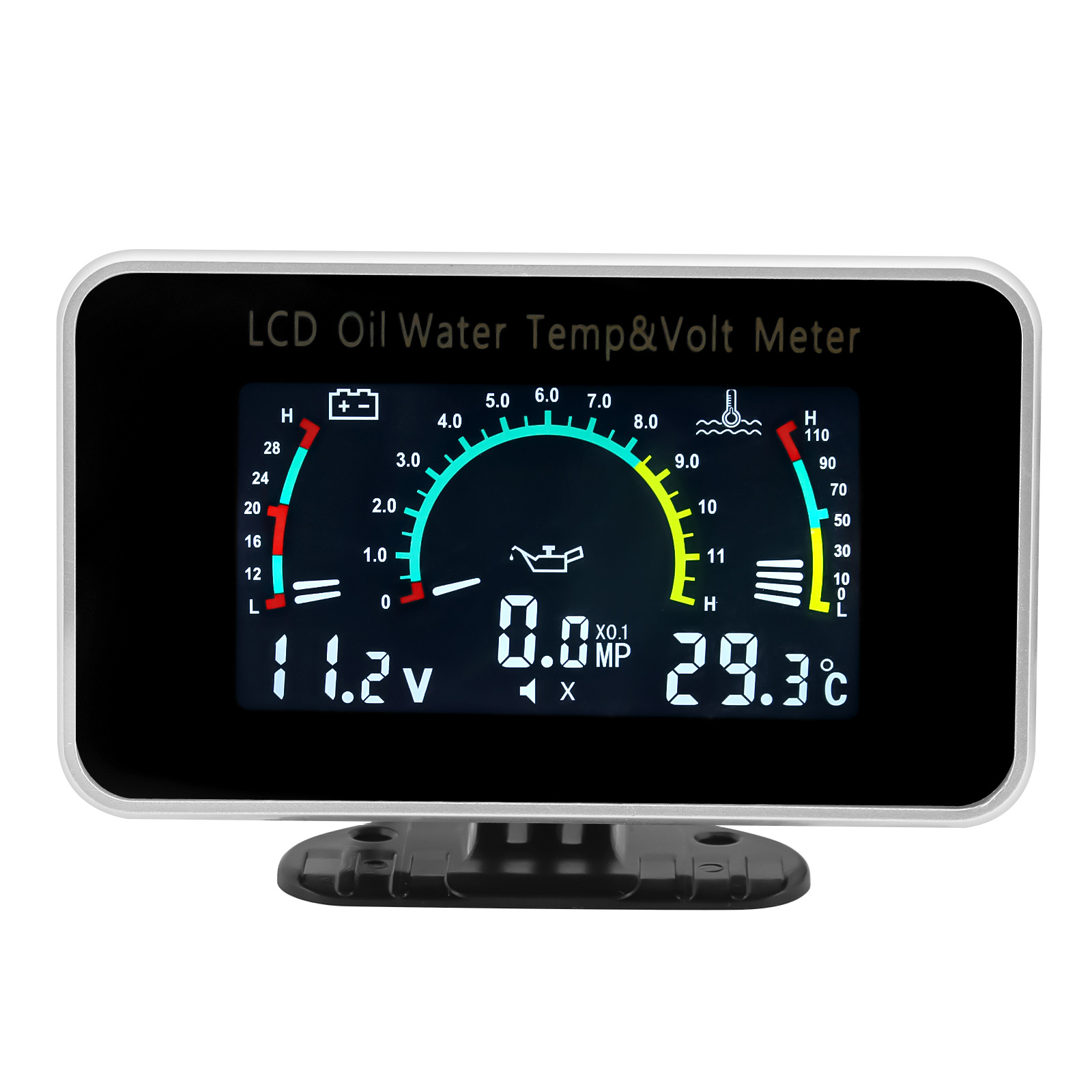 2 In 1 / 3 In 1 / 4 In 1 LCD Digital Oil Pressure Gauge Voltmeter Fuel Level Meter 1/8 NPT Oil Press Sensor + Water Temp Sensor