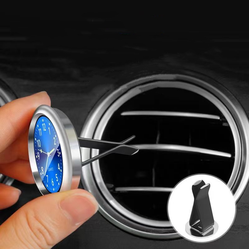 40mm Mini leuchtende Auto Uhr Digitaluhr Mechaniker Quarzuhren aufkleben Auto Ornament Zubehör