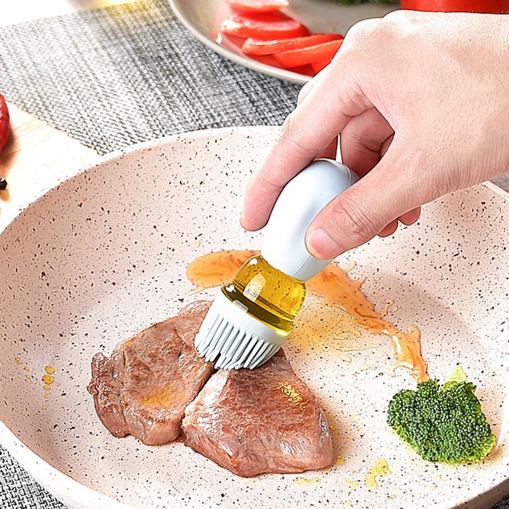 Glass Olive Oil Bottle Measuring Dispenser Bottle Kitchen Cooking Baking Barbecue Baking Vinegar Silicone Pastry Dropper Brush