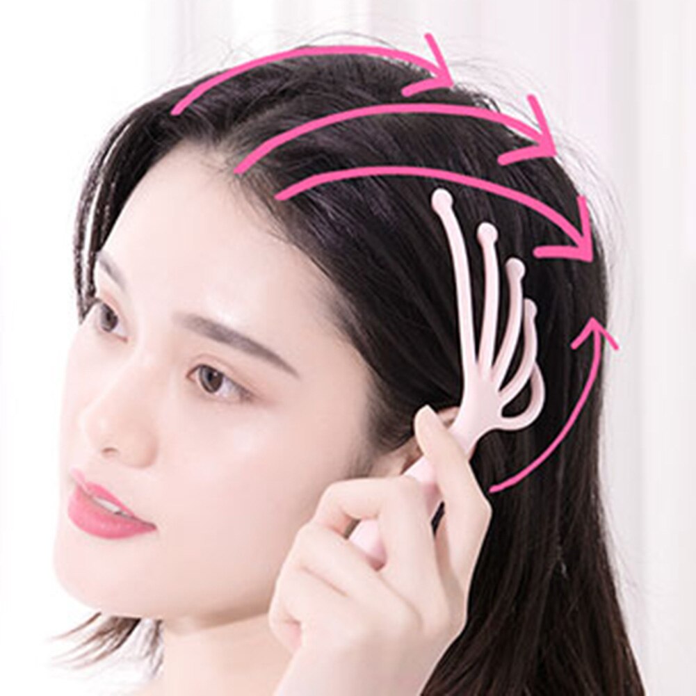 Head Massager Scalp Neck Comb Roller Five Finger Claws Steel Ball Hand Held Relax SPA Hair Care for hair growth Stress Relief