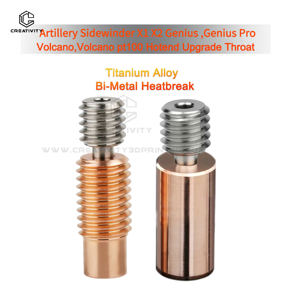 V6 Bimetal Heatbreak Copper Titanium Upgrade Throat For artillery sidewinder X1 X2/Genius ,Genius Pro 3D Printer E3D V6 Throats