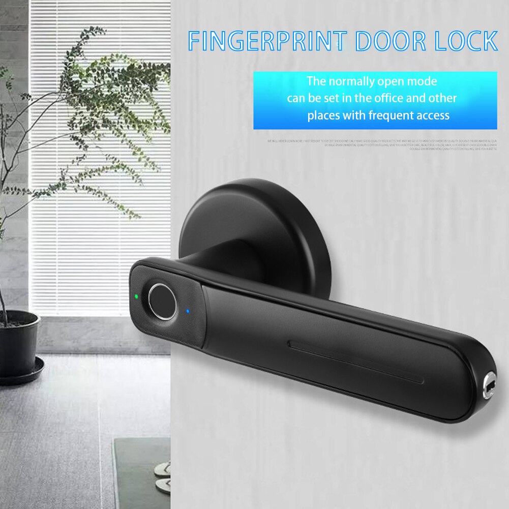 Electronic USB Port Security Apartment With Keys Zinc Alloy Fingerprint Door Lock Battery Operated Smart Biometric Home Office