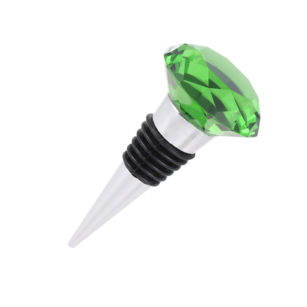 Crystal Diamond Stopper Champagne Fles Sealer Kurk Metalen Plug Stopper Party Gunsten (Clear): Green