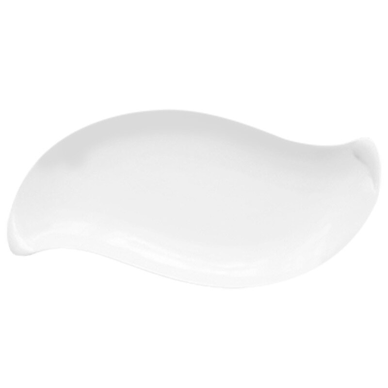 Irregular Mango Shape Dessert Plate Salad Plate White Ceramic Thickened Edges European Restaurant Cake Dish Serving Tray