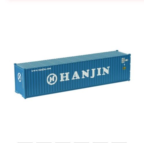 1:87 HO scale train Model 40 feet container Oceangoing Ship Freighter Boat Accessories Scale model parts: HANJIN