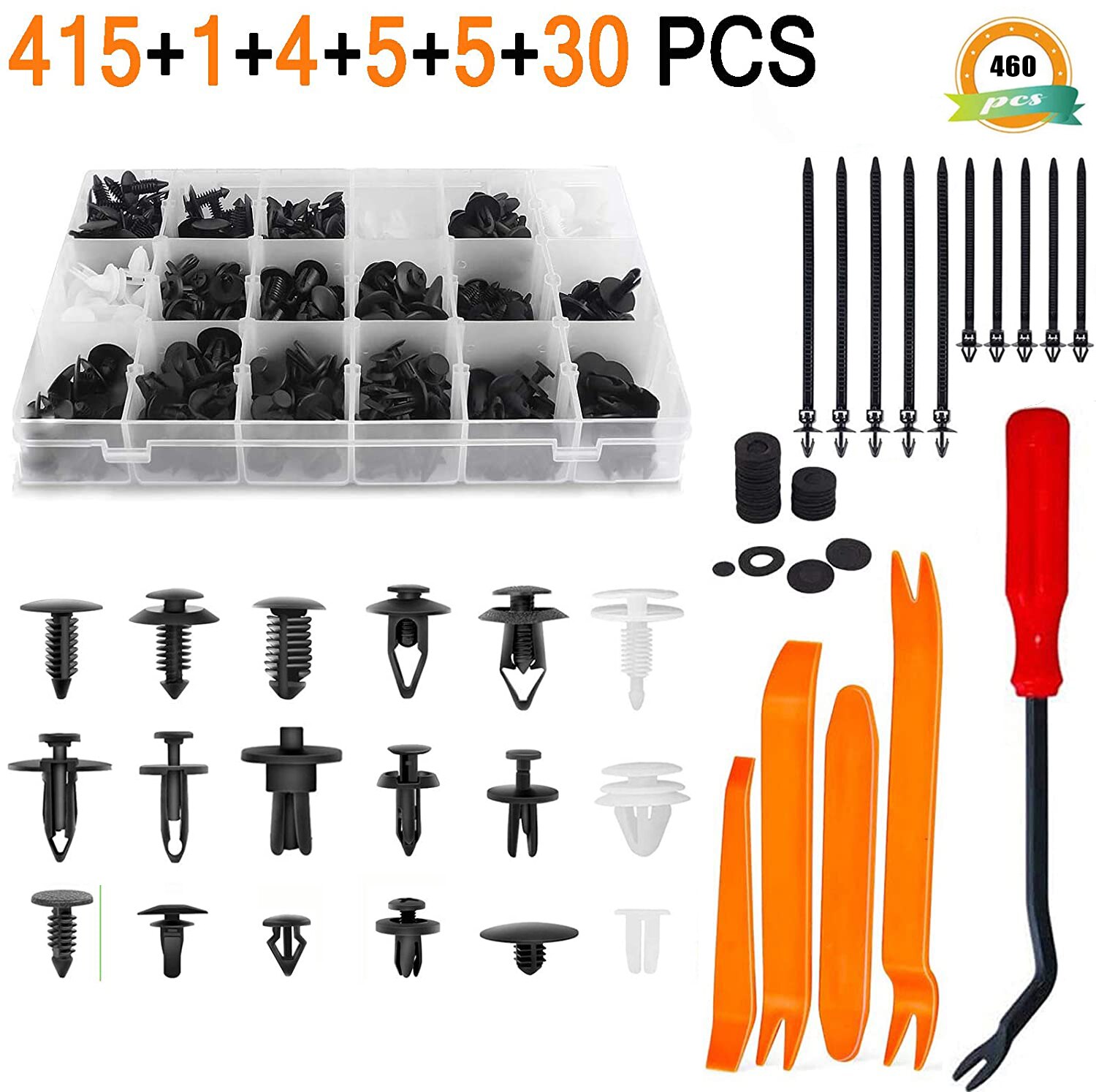 Gemengde Auto Fastener Clip Auto Body Push Retainer Pin Klinknagel Bumper Portierbekleding Retainer Fastener Kit Auto Accessoires: 460PCS