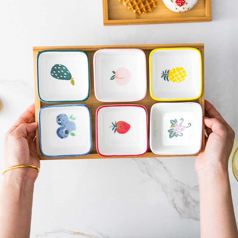 Plaat Keramiek Combinatie Fruit Sala Snack Snoep Schotel Houten Serveerschaal Huishouden