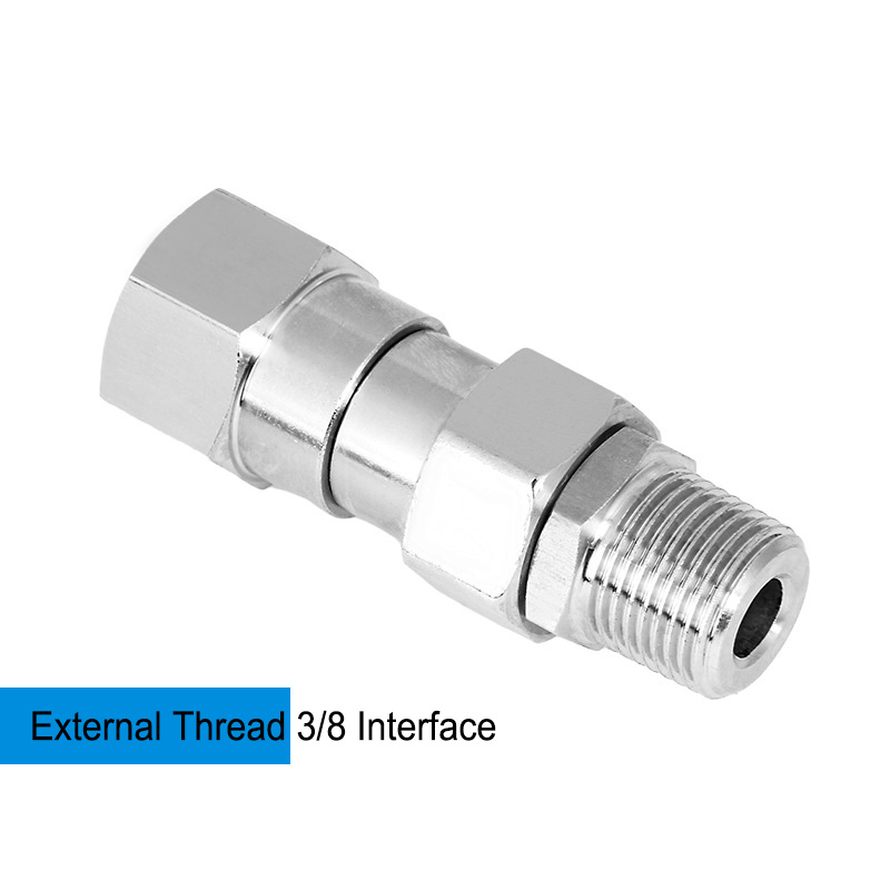 Giunto girevole per idropulitrice ad alta pressione SS Raccordi per tubi flessibili per idropulitrice da 3/8 pollici 4500 PSI Connettore di rotazione a 360 gradi Lavaggio auto