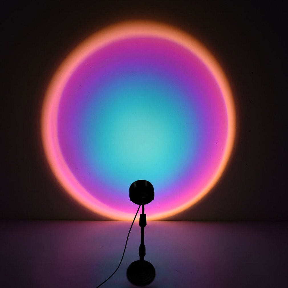 Zonsondergang Projectie Nachtverlichting Live-uitzending Achtergrond Als Galaxy Projector Sfeer Regenboog Lamp Slaapkamer Decoratie: Adjustable Rainbow