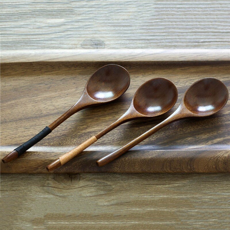 Wooden Spoon Bamboo Kitchen Cooking Utensil Tool Soup Teaspoon Catering For Kicthen