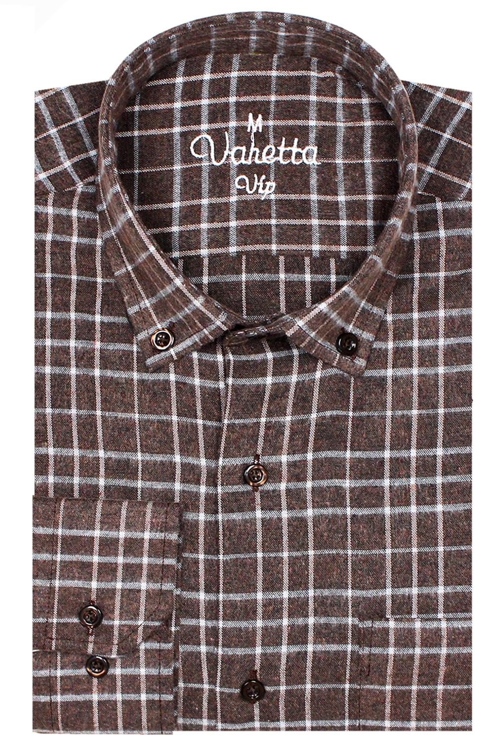 Klassisk ternet ternet bomuldsskjorter til mænd afslappet tyk business skjorte almindelig langærmet knapkrave fra varetta turkey