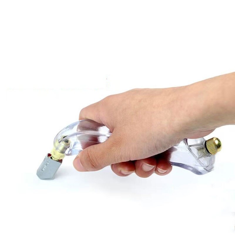 1PCS Upgrade Diamond Glass Cutter Alloy Glasses Cutter Large Wheel Oiling Roller Multifunctional Bent Handle Glass Cutter
