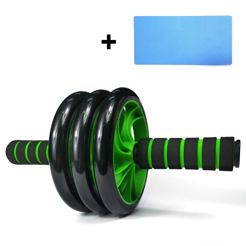 Gym Trainer Ab Roller Training Home Fitness Double Wheel stable Abdominal Power Wheel abdomen Muscle Exercise Equipment: green 3
