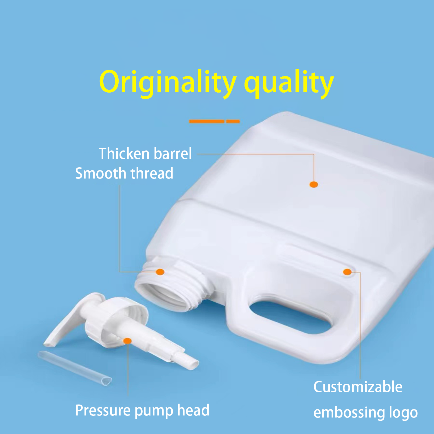 Secchio di plastica per uso alimentare da 2 litri secchio quadrato secchio per imballaggio di alcol sigillato con coperchio bottiglia a pressione di grande capacità