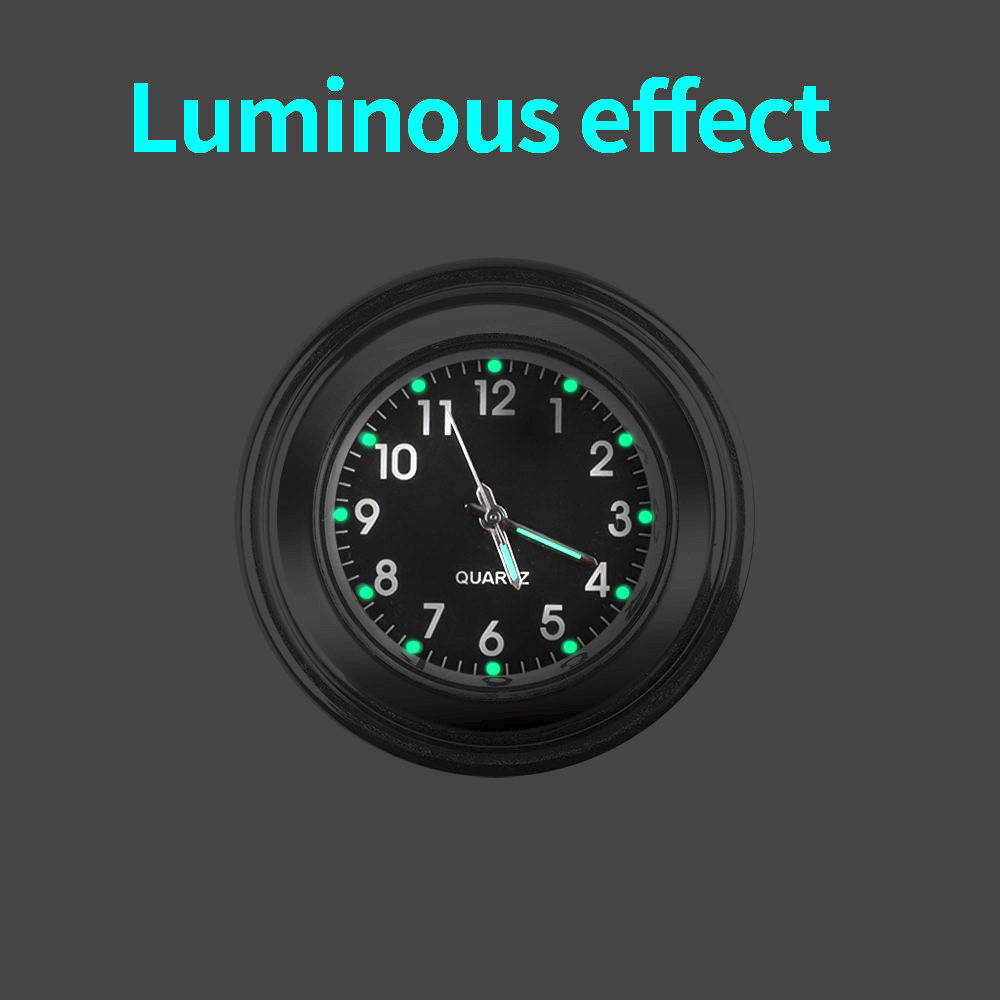 Motorcycle Handlebar Clock Durable Stainless Steel Refit Night Vision Waterproof Shockproof Buckle Motobike Bicycle Watch