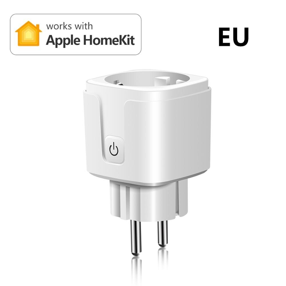 Apple homekit /tuya smart home eu us smart socket trådløs wifi 15a strømpluggadapter siri stemmekontroll /alexa google home: Homekit eu plug