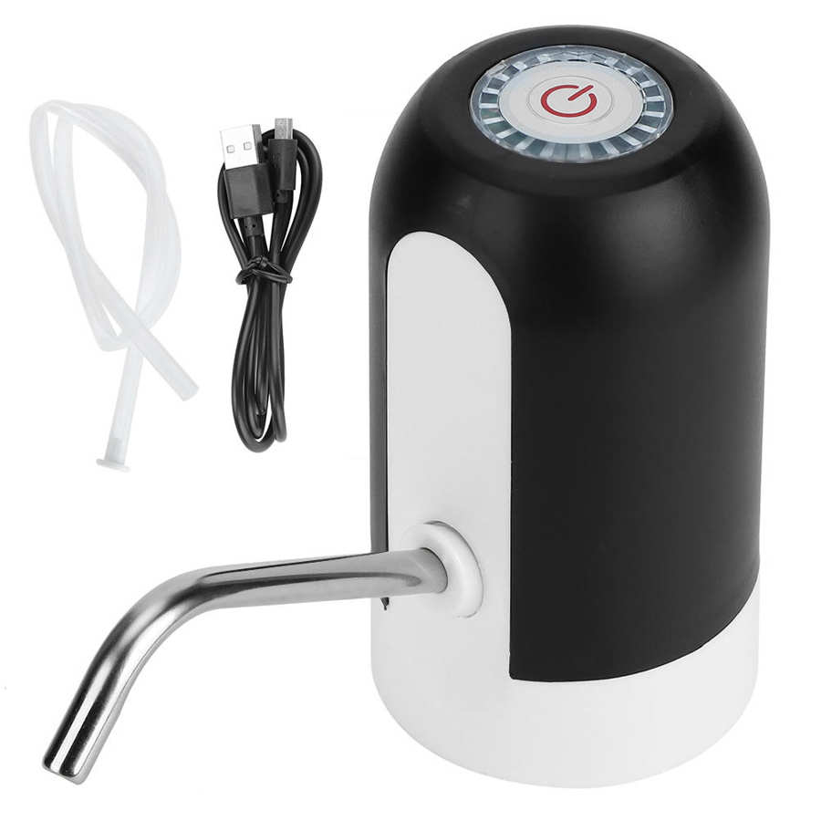Portable Water Bottle Pump Intelligent USB Electric Bottled Water Dispenser Drinking Water Pump Switch Drinking Dispenser: Black