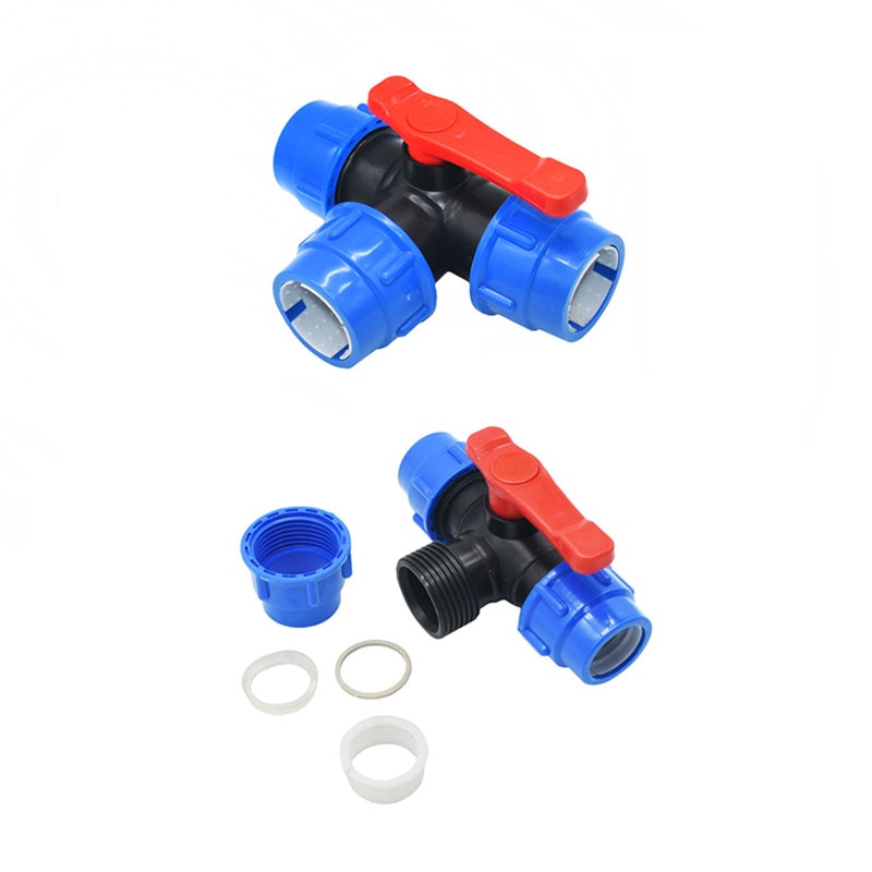 Separador de agua en T tipo DN25 DN32 DN40 DN50, grifo de jardín de 32mm, 40mm, 50mm, 63mm, tubo de pvc pe, conector de tubería de agua de 3 vías, 1 Uds.