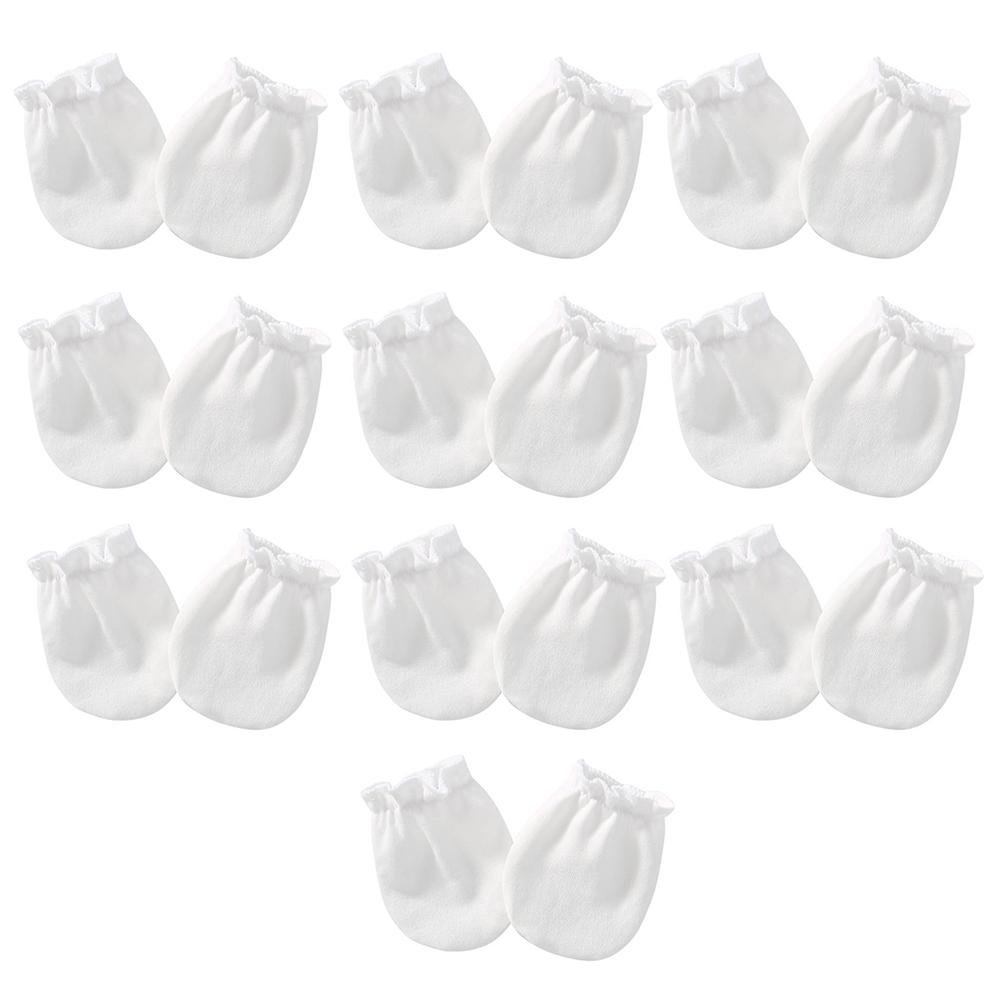 10Pairs Newborn Baby Anti-Scratch Gloves Cotton Breathable Cotton Mittens Covers Baby Anti-Scratch Gloves For 0-6 Months Baby: White