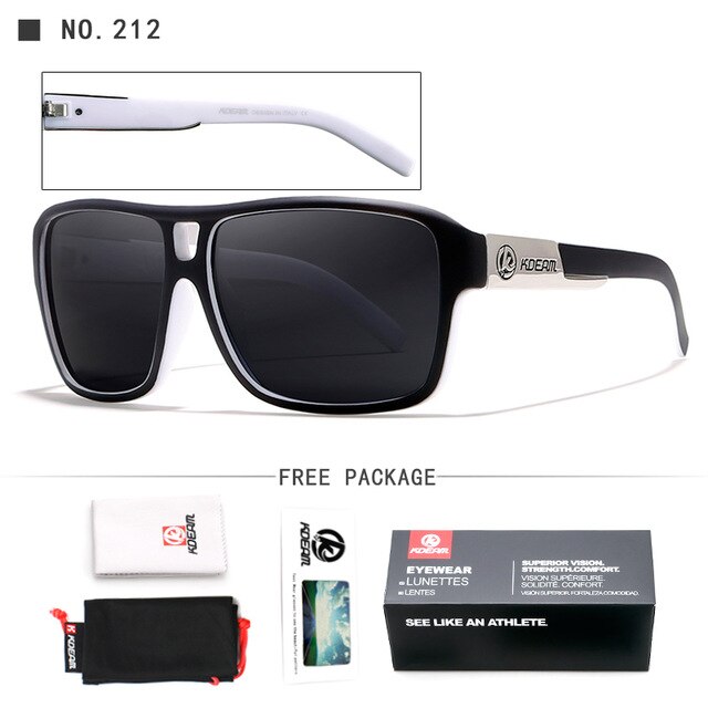 Kdeam originele gepolariseerde vierkante zonnebril voor heren zomer outdoor & reizen  uv400 brillen heren sport stijl zonnebrillen  gr6: C212