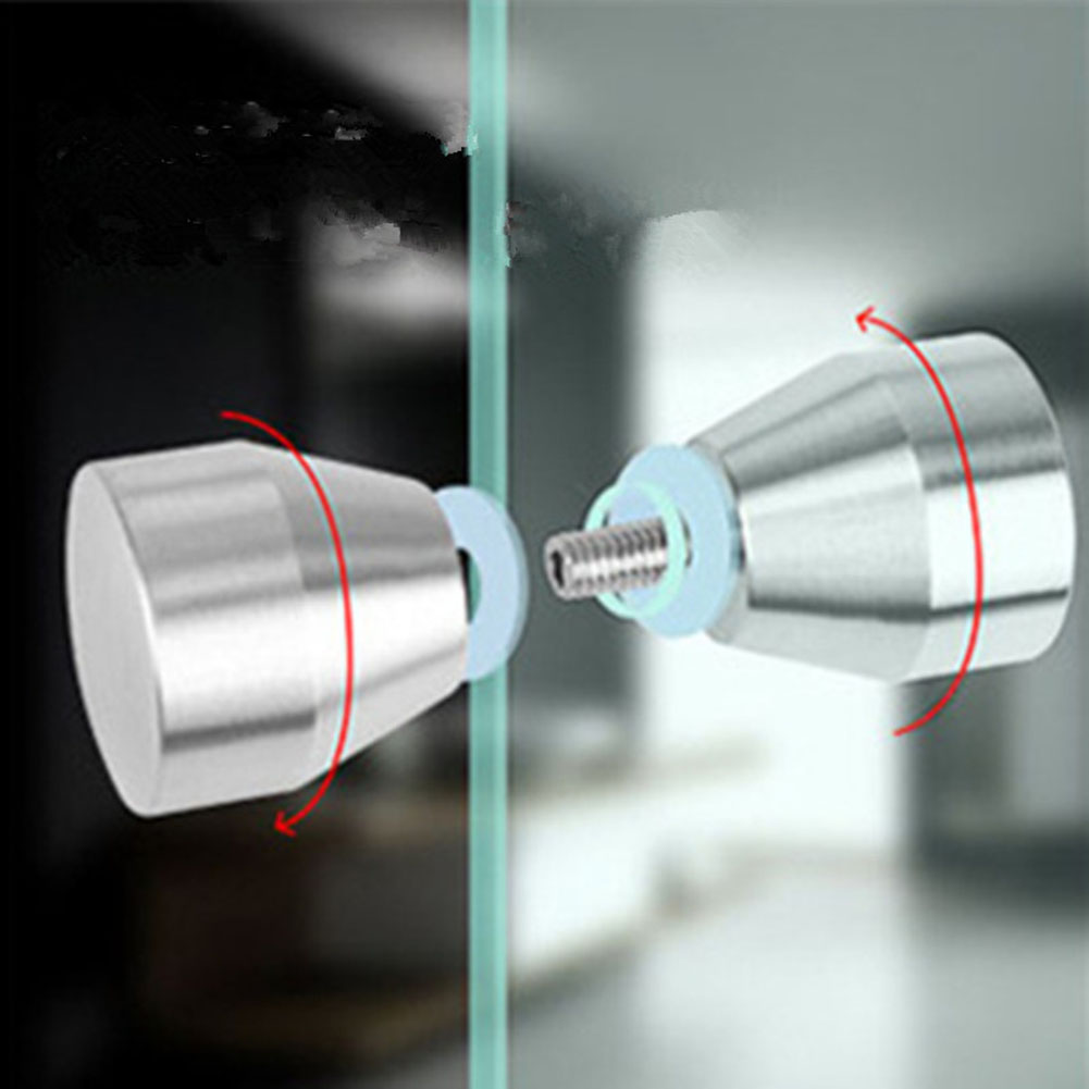 Aluminiumlegering Back-to-Back Glazen Deurknop Puller Push Enkele Glazen Deurknop Badkamer Douchekast Handvat Home Hardware