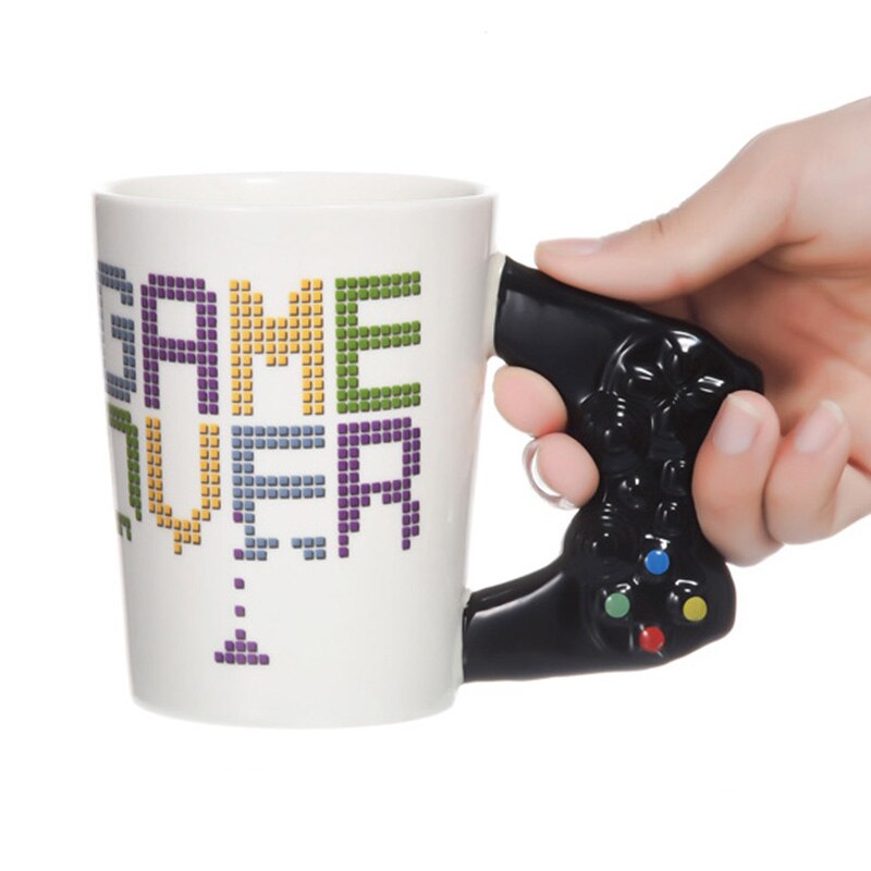 380ml Game Over Coffee Mug 3D Game Controller Handle Mug Ceramic Milk Tea Cups Gameboy Birthday Christmas Best