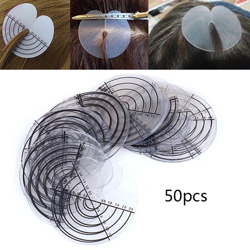 50 pièces de protection pour extensions de cheveux par fusion thermique, modèle de disque protecteur pour cuir chevelu