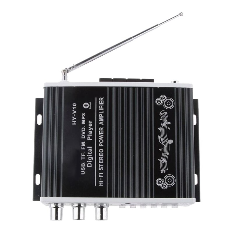 Mini Bluetooth Hi-Fi Stereo Audio AMP Amplifier Bass Booster MP4 12V Support FM/MP3/TF/USB/DVD For Car Motorcycle