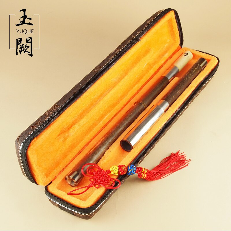 Chinese Traditional Detachable bawu adjustable Single-pipe cross-blown Flute Bamboo ba wu Key of F, G