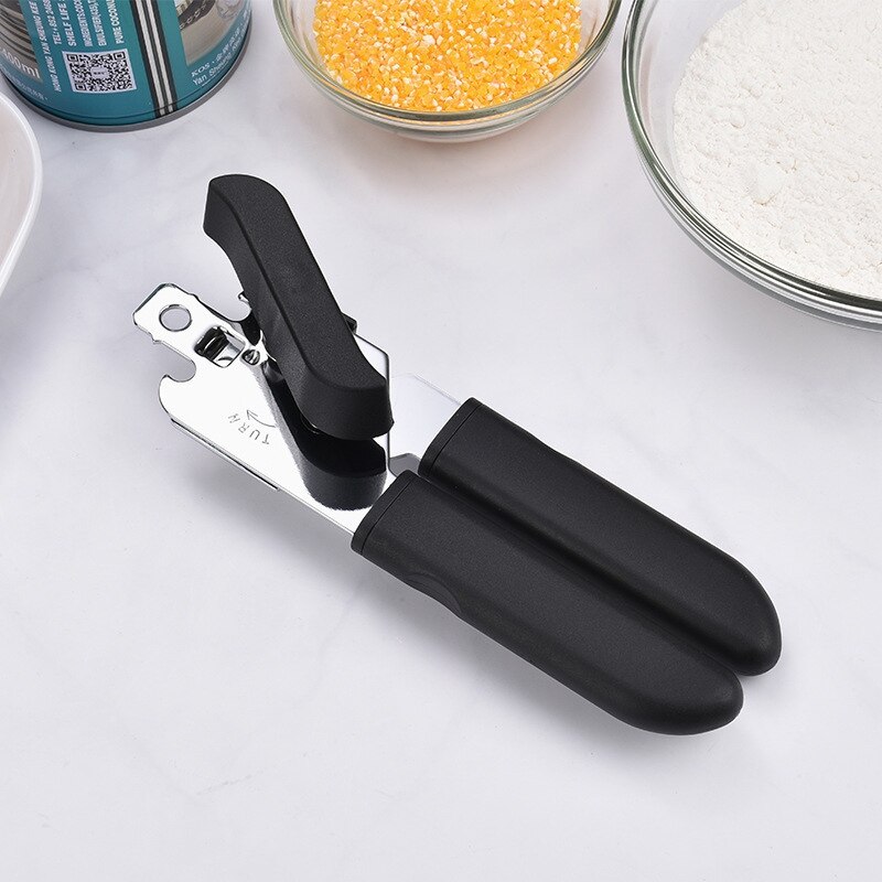 Manual Can Opener, Stainless Steel Can Opener，Tin Openers，Jar Bottle Opener Circular Non-Slip ，Food-Safe Anti-Slip Hand Grip