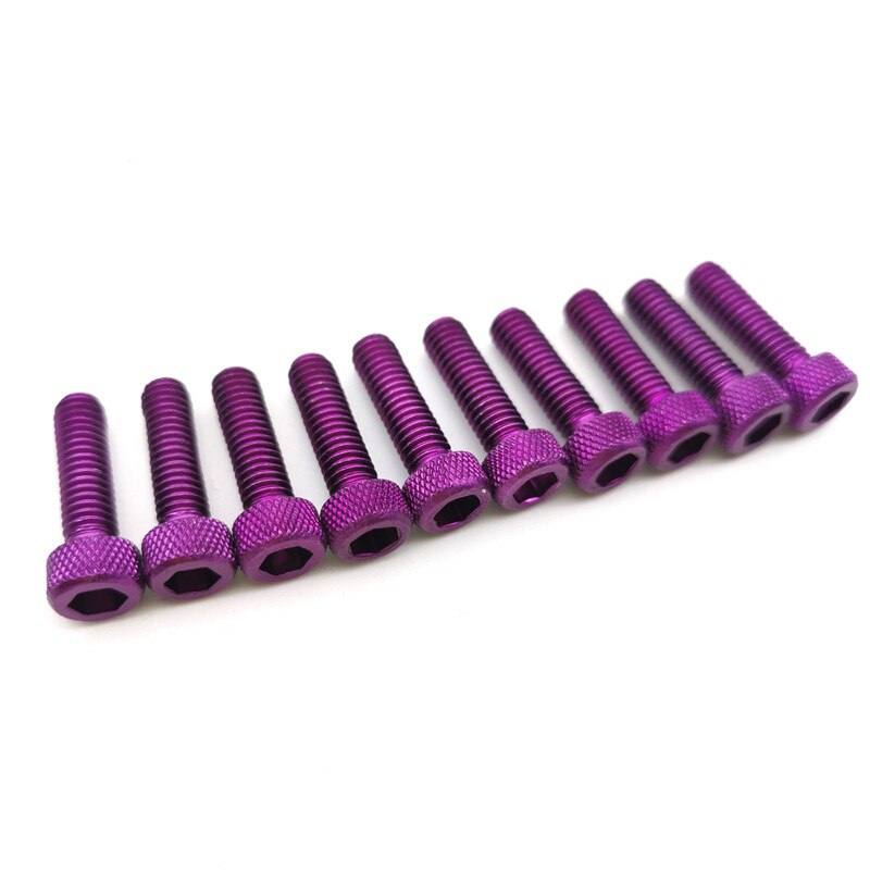 Decoraciones de colores: rojo, azul, dorado, Morado, plateado, universal, accesorios de motocicleta M6, pegatina de tornillo para motocicleta, tornillos para moto 6MM: Púrpura