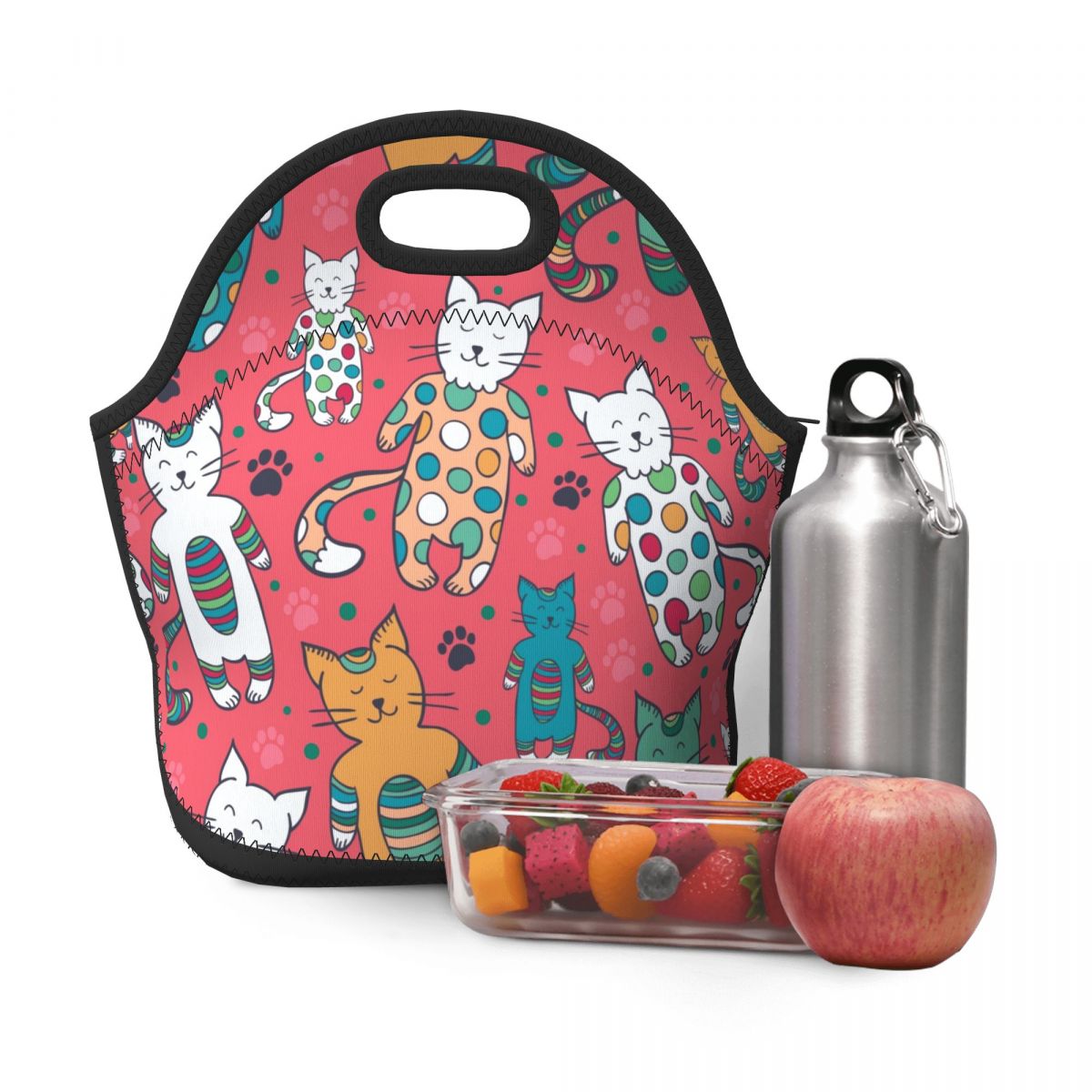 Fiambrera con forma de gato para niños, niñas y mujeres, bolsa organizadora para Picnic, Camping, frutas y bebidas