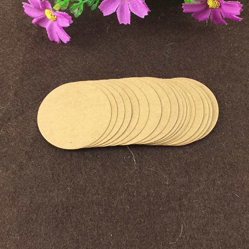 200 unids/lote de etiquetas redondas de cartón para ropa, papel de para embalaje en blanco, etiquetas redondas de diy, 4x4 cm