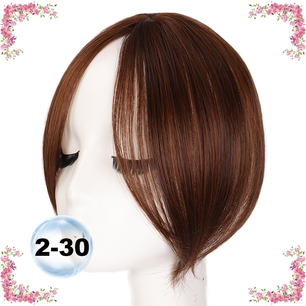 XUANGUANG Bansg hair middle part bangs Synthetic high temperature fiber bangs hair Black Borwn: 2-30