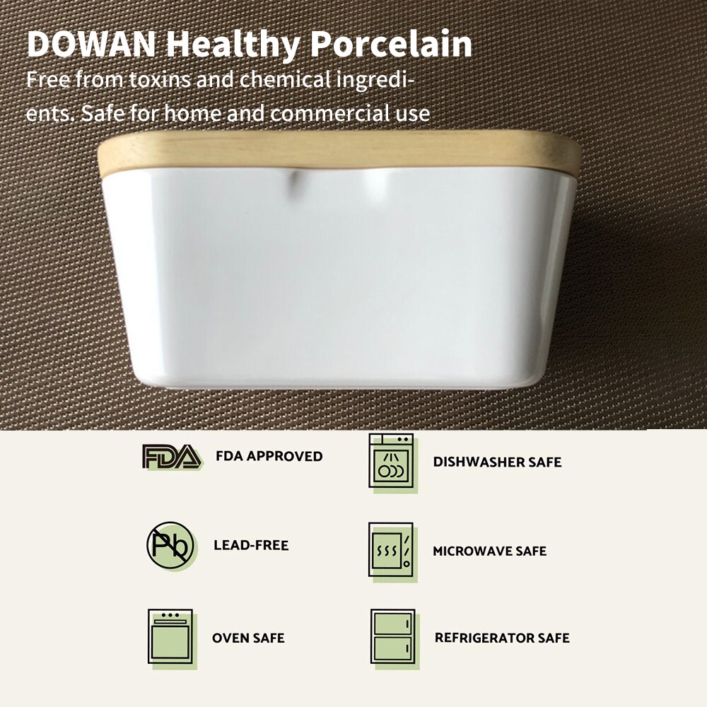 Butter Dish With Lid Porcelain Keeper Covered Butter Container Multifunctional Heat Kitchen Countertop Refrigerator Household