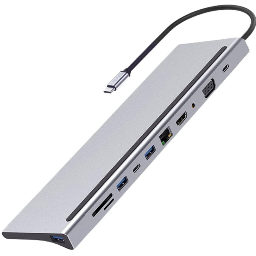 Docking Station per Laptop con adattatore Hub USB tipo C, doppio Monitor MST Dual HDMI VGA RJ45 SD TF per MacBook Dell XPS Hp Lenovo ThinkPad