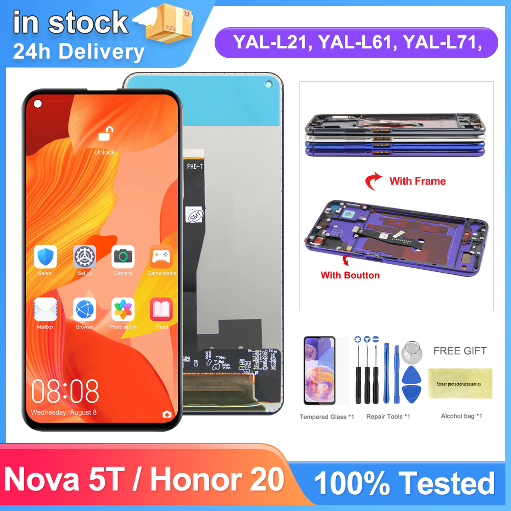6,26-Zoll-Bildschirm für Huawei Nova 5T Nova 5T LCD-Anzeige Touchscreen-Digitizer mit Rahmenmontage für Honor 20 Honor20 Ersatz