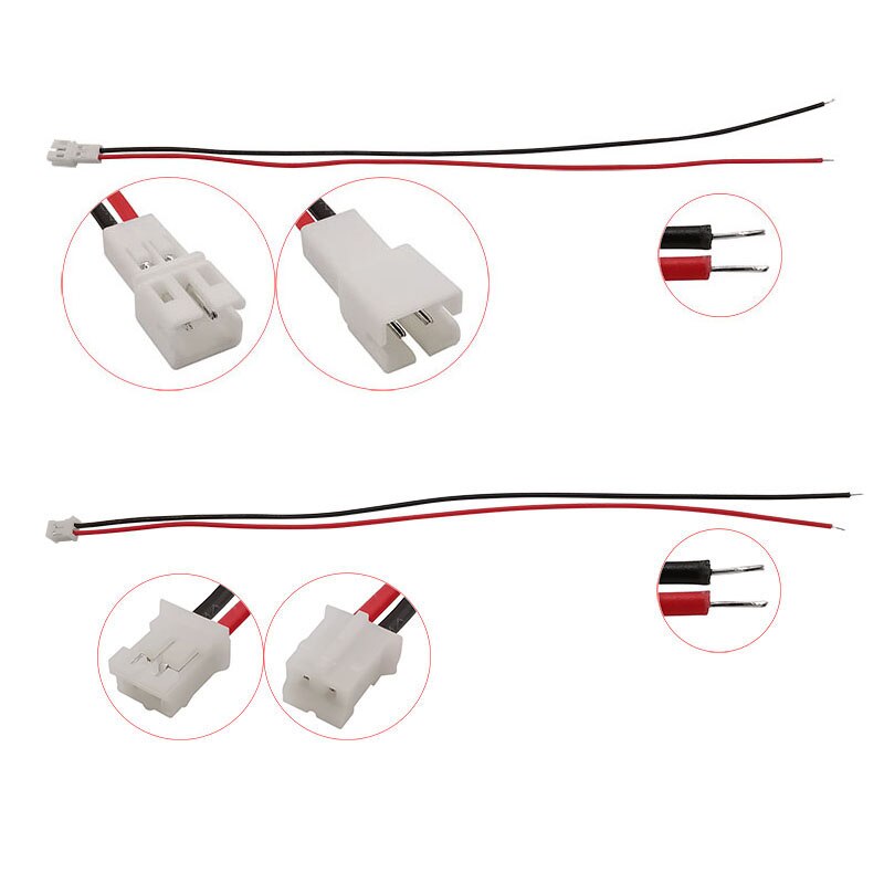 1/2/5Pairs Jst 2Pin Draad Connectors Jst Ph 2.0Mm 2P Man Vrouw Plug Jack socket Uitbreiding Elektrische Kabel Connector 10/15/20Cm