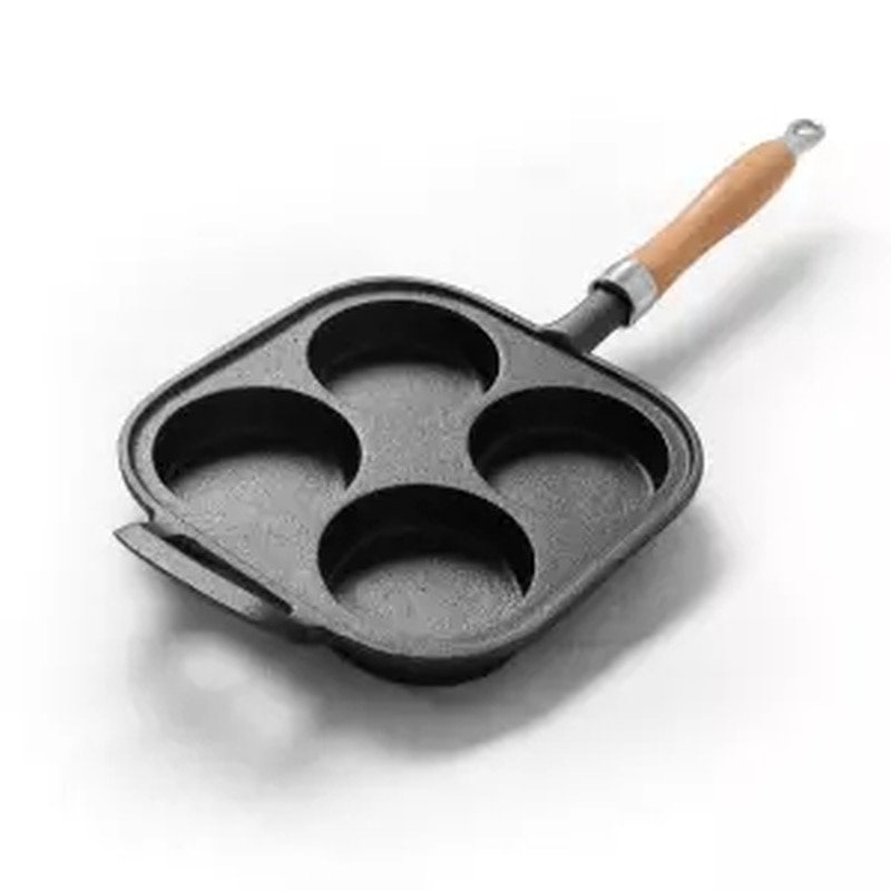 Støbejerns æg dumpling gryde pande bradepande non-stick æg dumpling skimmel form ubelagt æg dumpling artefakt for at lave æg dumpling