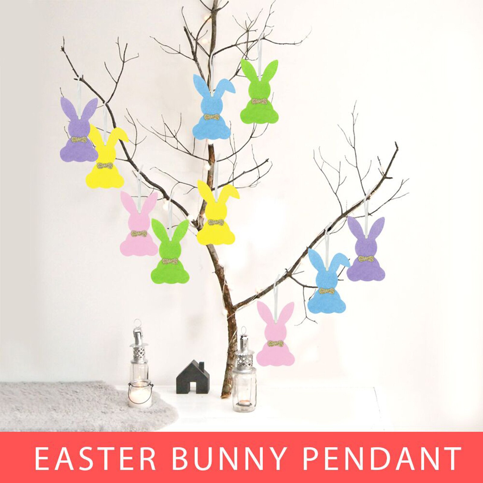 Lapin 5 couleurs 2021x9.5 cm, décoration de pâques, à suspendre et à offrir, fait à la main, fournitures de fête d'anniversaire pour la maison, 5.5