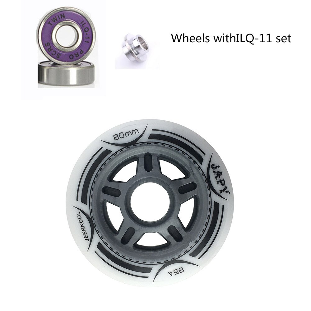 8PCS 100% Original JAPY Inline Skate Wheels 85A Hardness 80mm Slalom Sliding Roller Skating Tires For SEBA Powerslide Patines: white ILQ-11 set