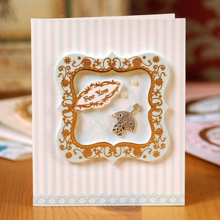 vintage frame cards paper gold frame mini greeting cards 3d handmade birthday wedding messsage cards: Number 11