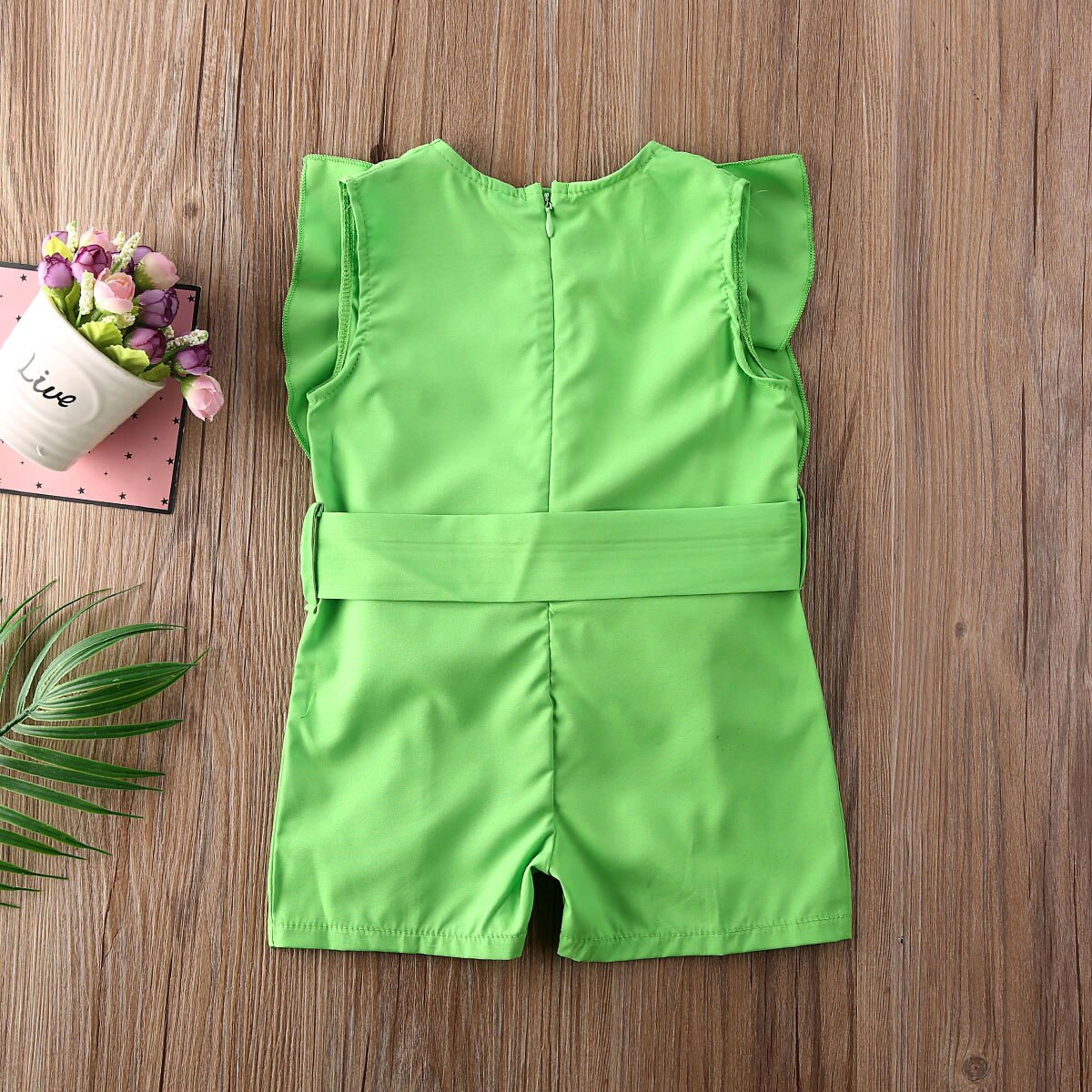 Peuter kind baby meisje 1t-5t rompertjes chiffon ruches mouwloos effen romper jumpsuit kleding outfit zonnepak